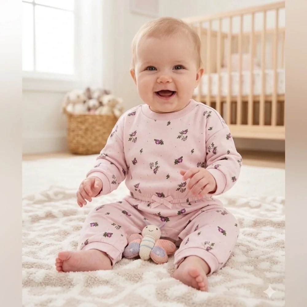 Carter's Light Pink Floral Baby Outfit